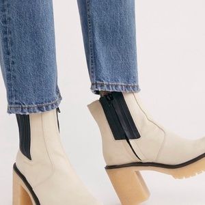 Chunky Heel Free people leather boots